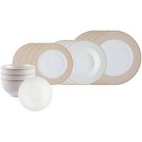 EINSTEIGER-SET Geo beige 16-tlg. - Beige, Keramik (2/2/2cm) - Ritzenhoff Breker