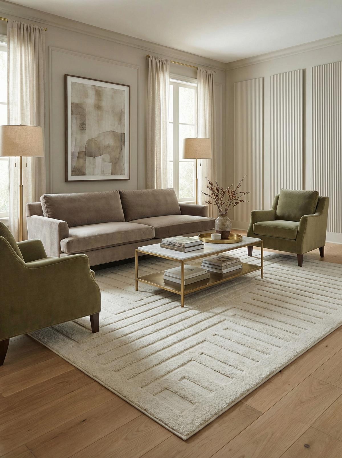TEPPICH EDEN-Lazonby, geometrisch, Elfenbein, 200 x 290 cm - Champagner, Textil (200/290cm) - KADIMA DESIGN