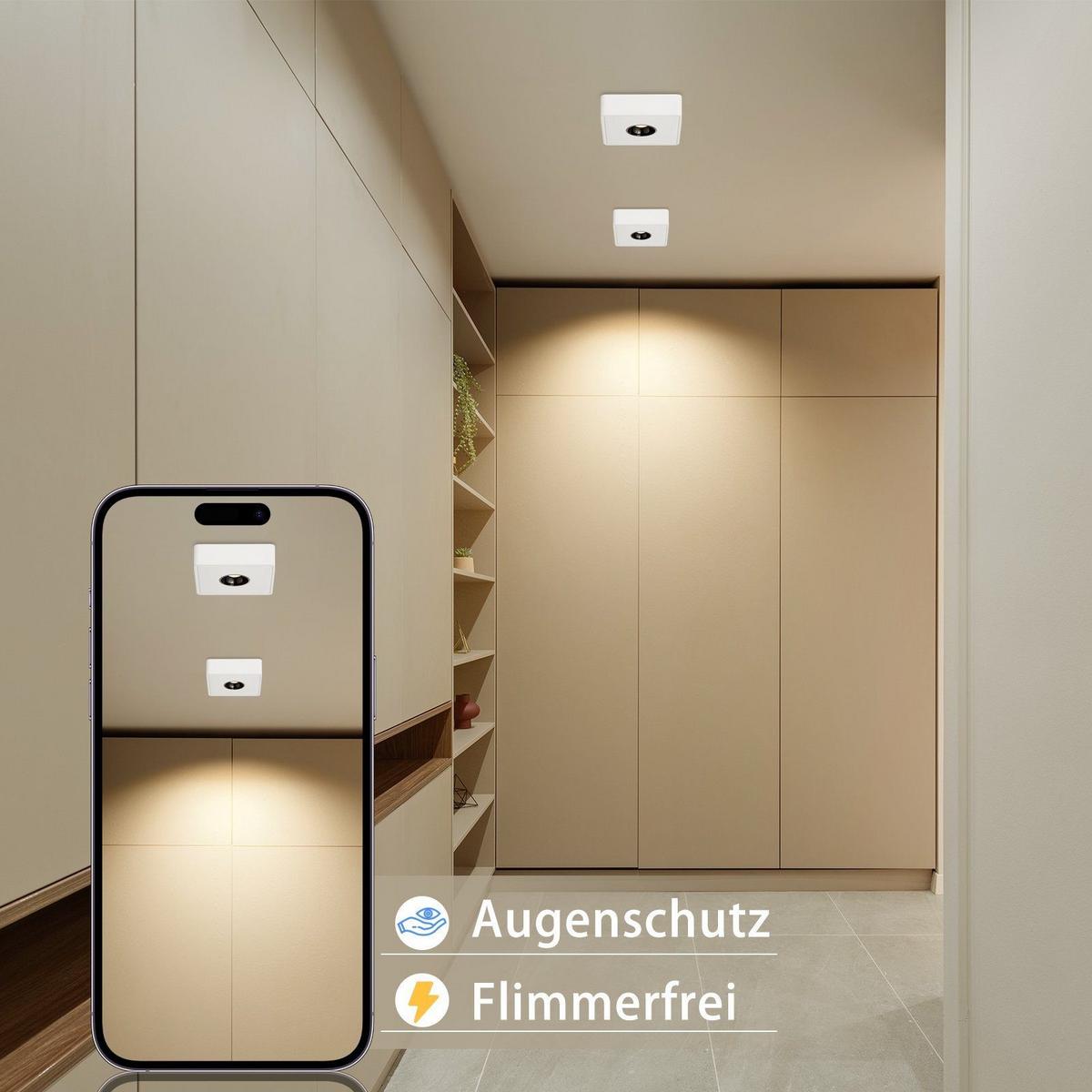 LED-DECKENSTRAHLER Estes 1-flammig 132/132/55cm - Weiß, Metall (132/132/55cm) - Nettlife