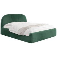 POLSTERBETT Puro mit Bettkasten, Dunkelgrün Samt 120 x 200 cm – mit Metall-Lattenrost - Dunkelgrün/Birkefarben, Kunststoff/Textil (120/200cm) - WFL GROUP