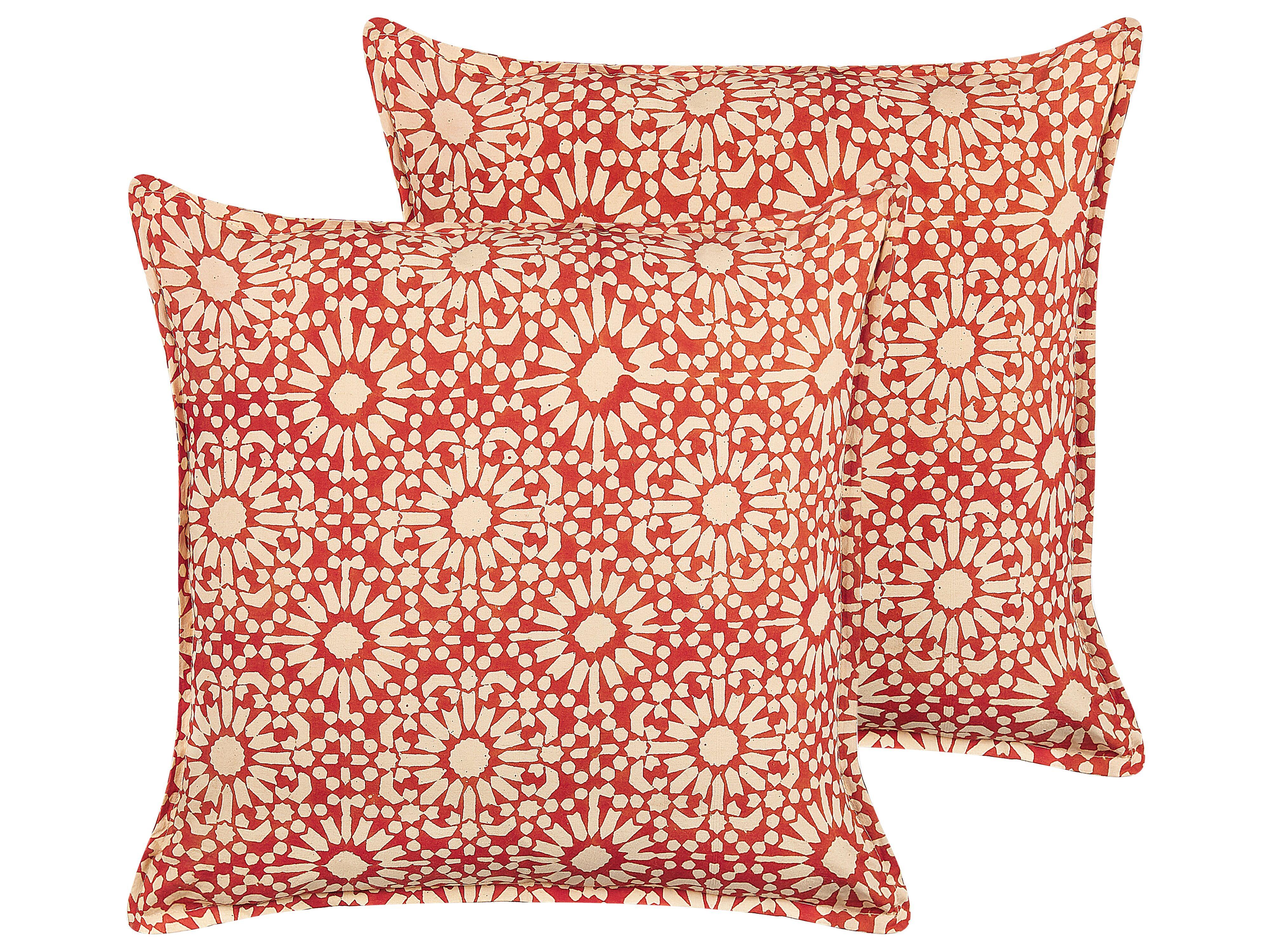 DEKOKISSEN 2er-Set Creme 45/45 cm Ceiba - Creme, Naturmaterialen/Textil (45/45cm) - Beliani