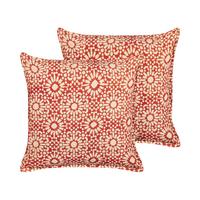 DEKOKISSEN 2er-Set Creme 45/45 cm Ceiba - Creme, Naturmaterialen/Textil (45/45cm) - Beliani