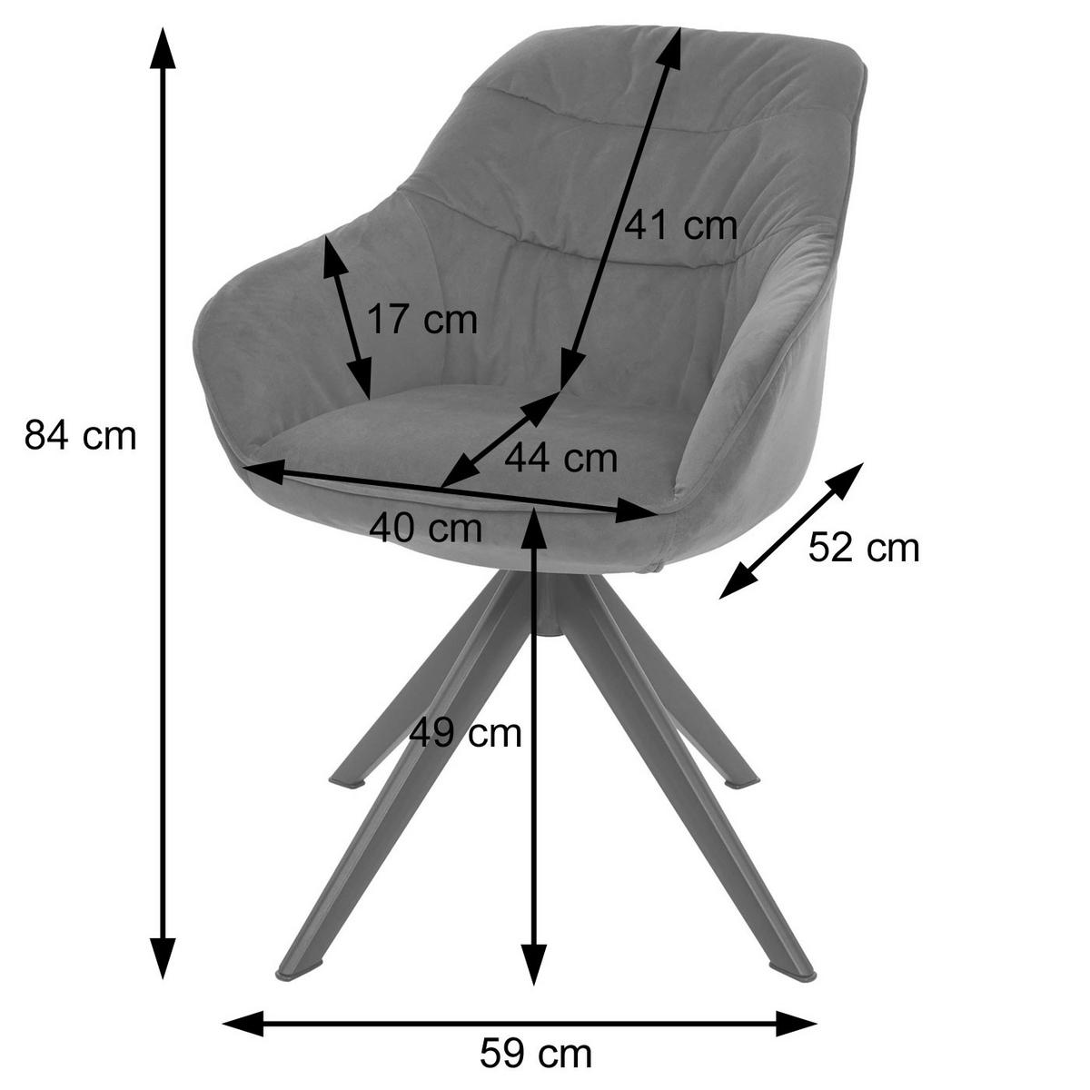 ESSZIMMERSTUHL Grau - Grau, Textil (59/84/52cm) - MCW