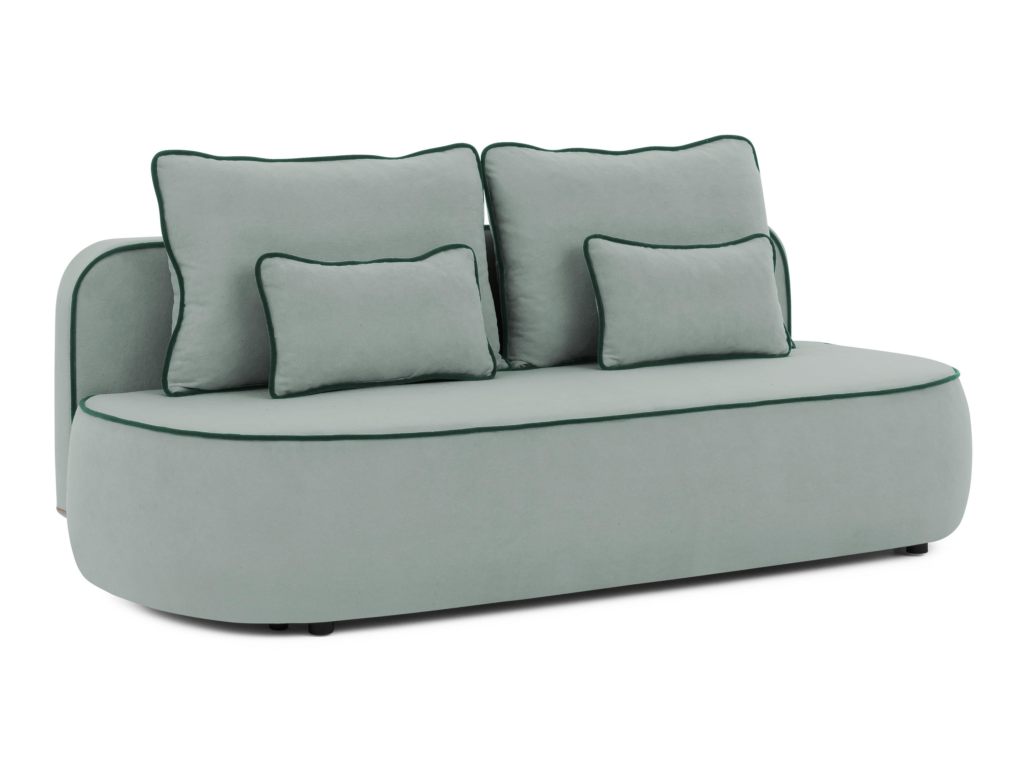 KINDERSOFA Vero im modernen und abgerundeten Design mit Schlaffunktion und Bettkasten aus Blaugrau Plüschstoff mit petrolfarbener Paspel - Blaugrau/Schwarz, Holz/Kunststoff (210/90/98cm) - S-Style Möbel