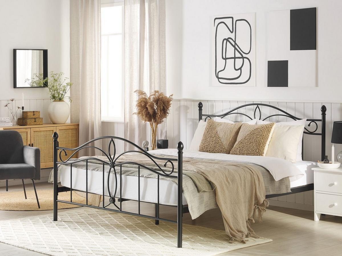 METALLBETT 140/200cm Schwarz Antlia - Schwarz, Metall (140/200cm) - Beliani