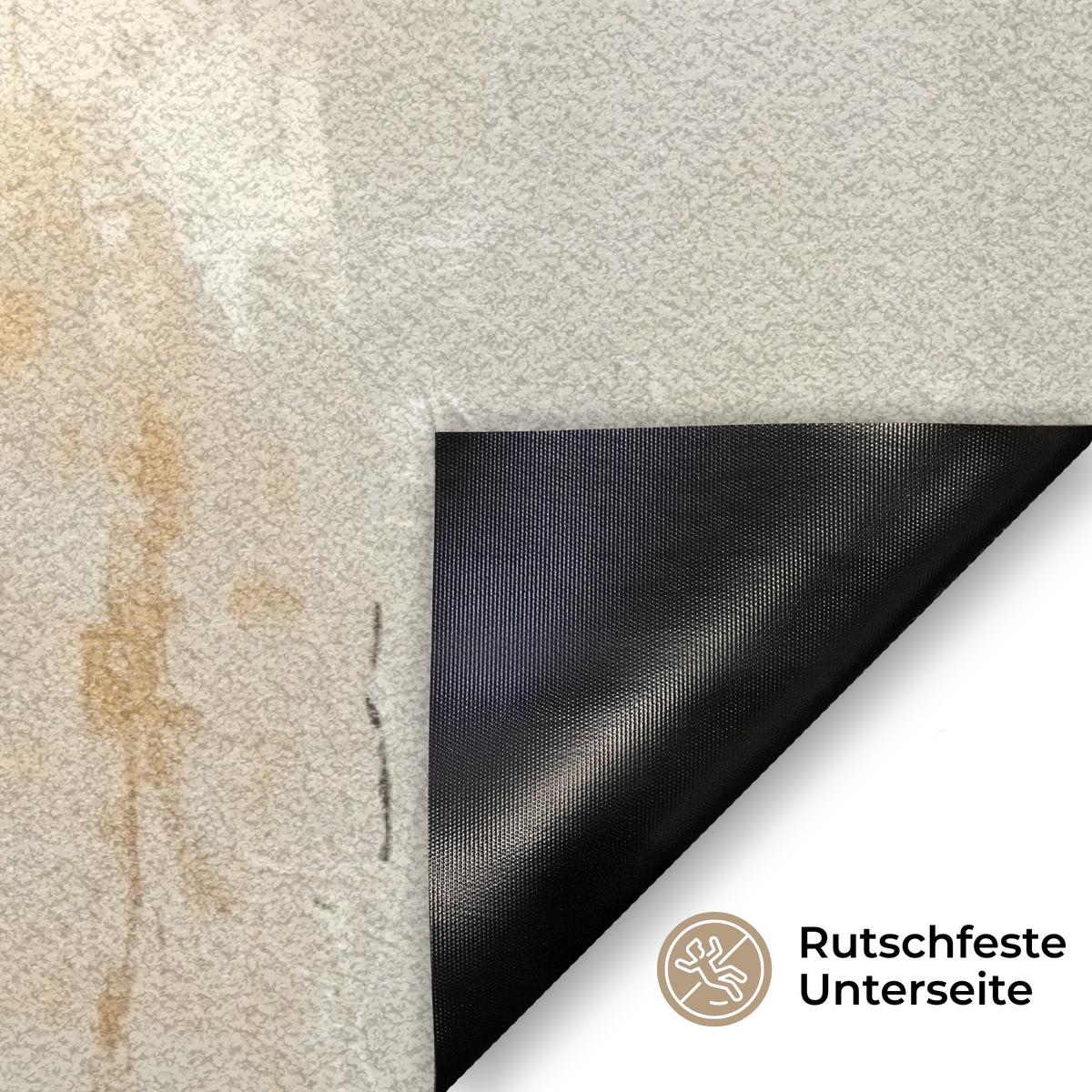 FUSSMATTE Hase - Ohren - Braun Schmutzmatte 60x40 cm - Beige, Kunststoff (40/60cm) - MuchoWow