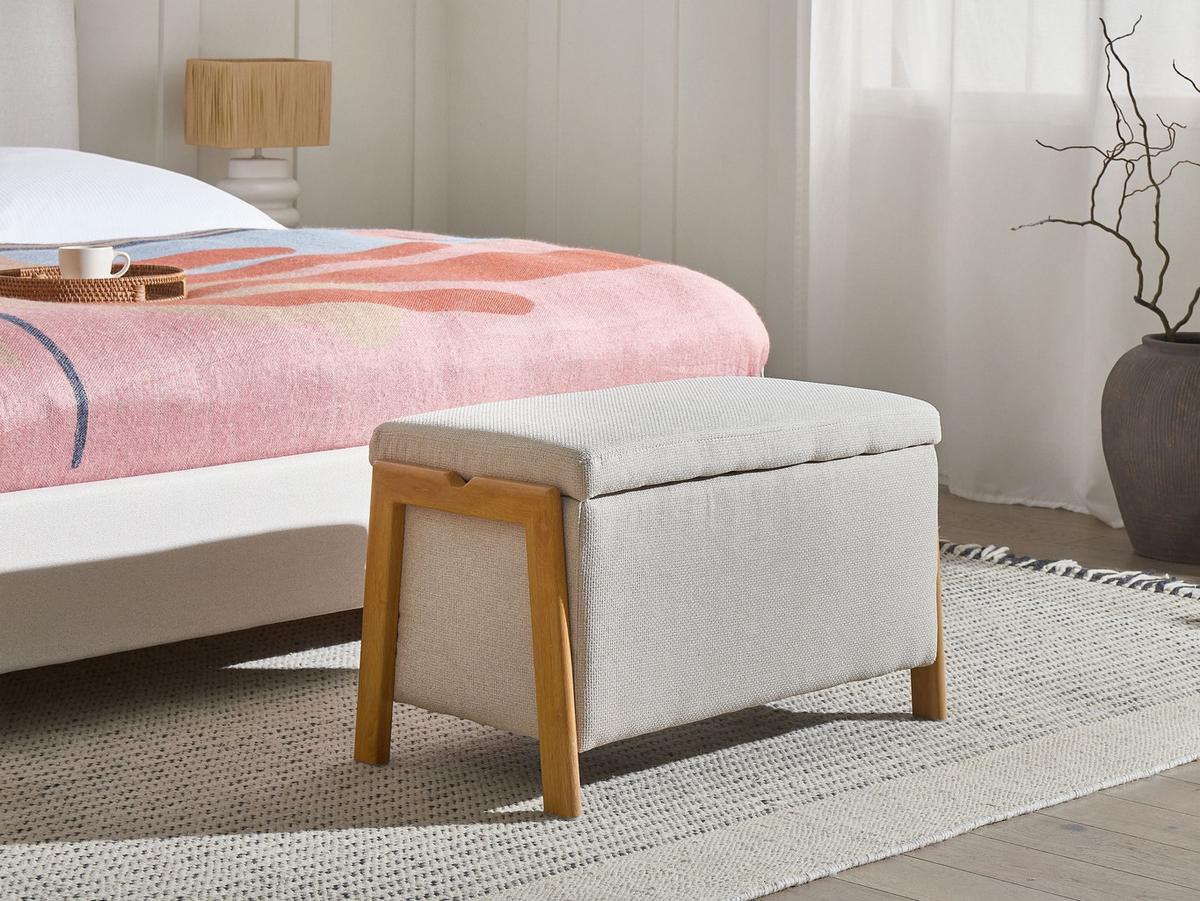 SITZBANK Beige Edland - Beige/Braun, Textil (75/44/43cm) - Beliani