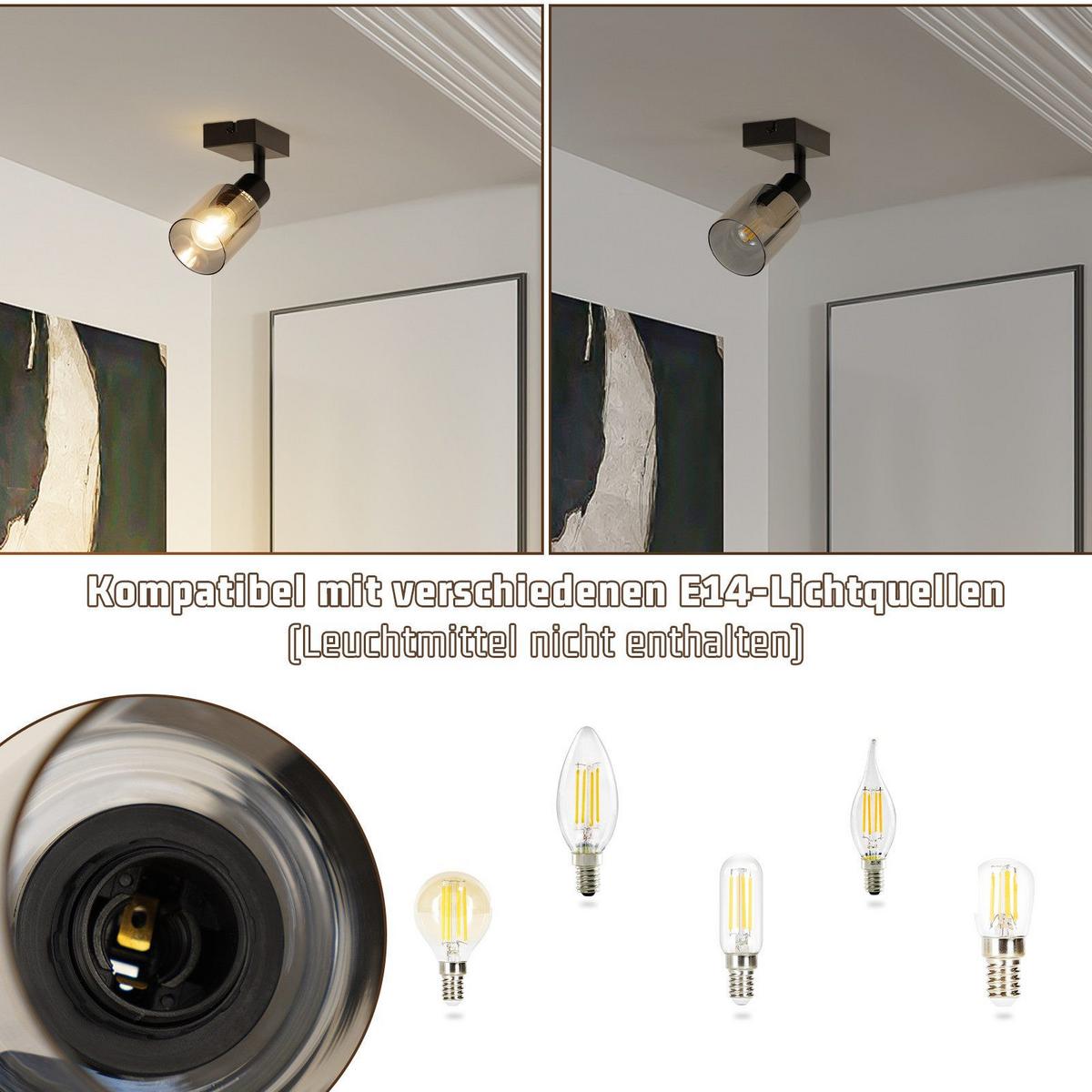 DECKENSTRAHLER Duarte1 1-flammig 13/19/10.5cm - Schwarz, Metall (13/19/10.5cm) - Nettlife