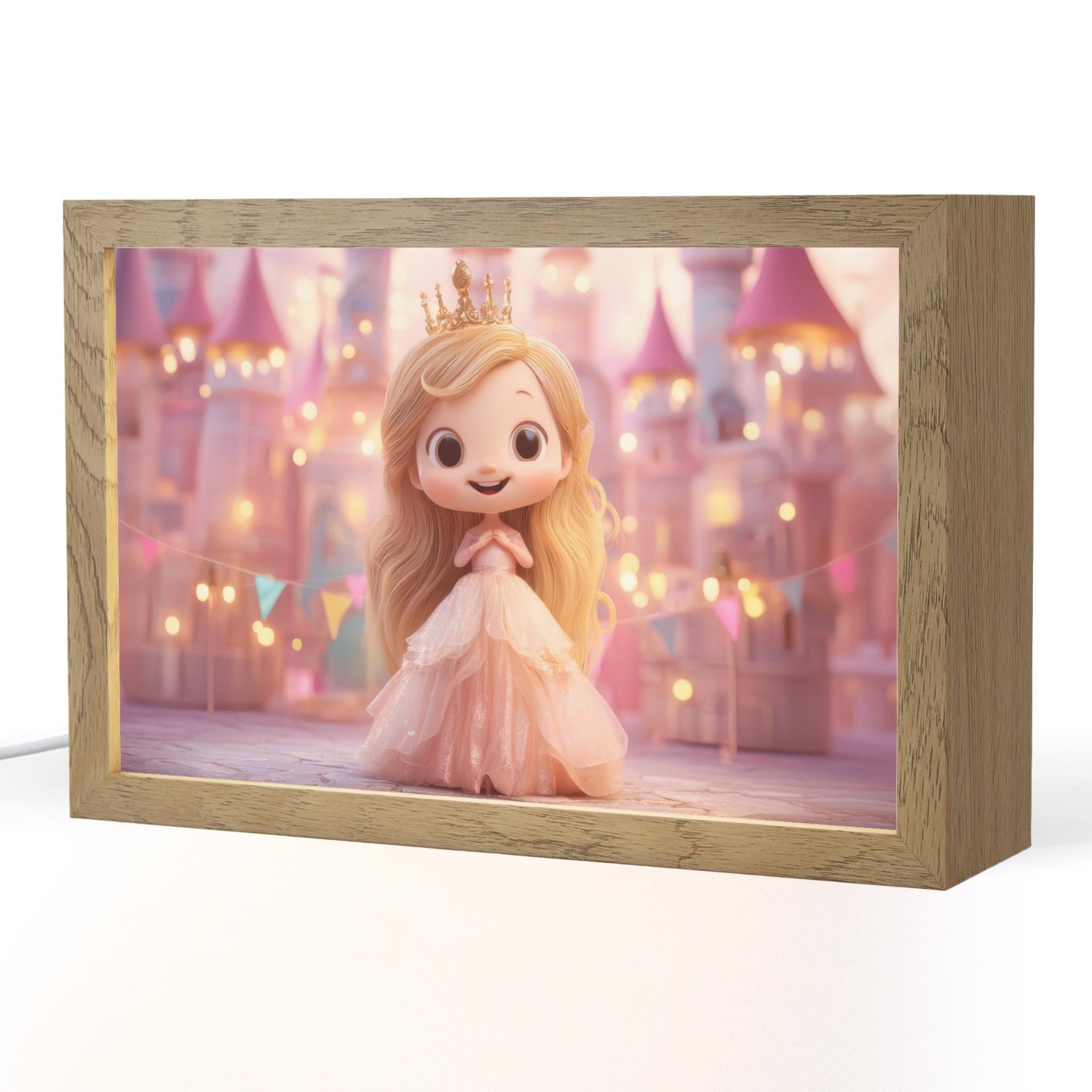 NACHTTISCHLAMPE Prinzessin - Rosa - Schloss 30x20 cm - Rosa, Holzwerkstoff (8/30/20cm) - OnlyWow
