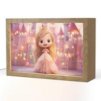 NACHTTISCHLAMPE Prinzessin - Rosa - Schloss 30x20 cm - Rosa, Holzwerkstoff (8/30/20cm) - OnlyWow