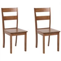 ESSZIMMERSTUHL 2er Set Holz Braun Georgia - Braun, Holz (40/89/50cm) - Beliani