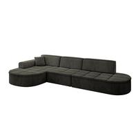ECKSOFA Ottomane Links TARO-L2 - 328x171x79,5 cm Schwarz - Schwarz, Holzwerkstoff/Textil (328/171cm) - ALTDECOR