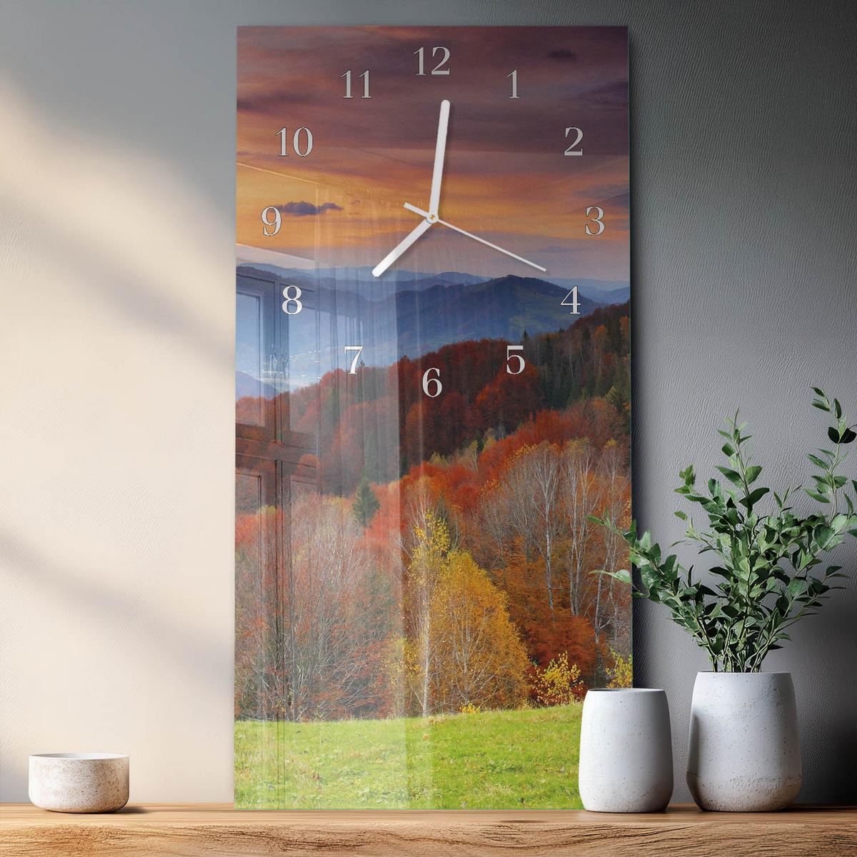 WANDUHR aus Glas 30x60 cm - Perspektiven - Multicolor, Glas (30/60/0.4cm) - TULUP