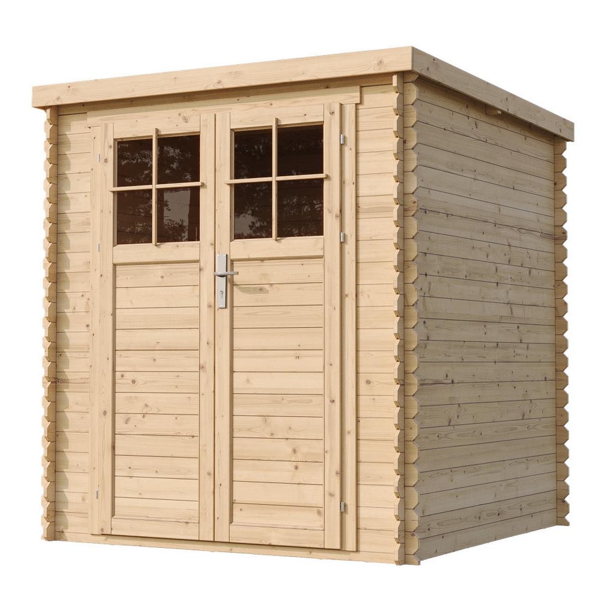 HOLZ-GARTENHAUS mit hochwertige abschließbare Tür B204xL204xH202 cm/ 3.53 m2 M309F - Beige, Holz (204/200/204cm) - Timbela