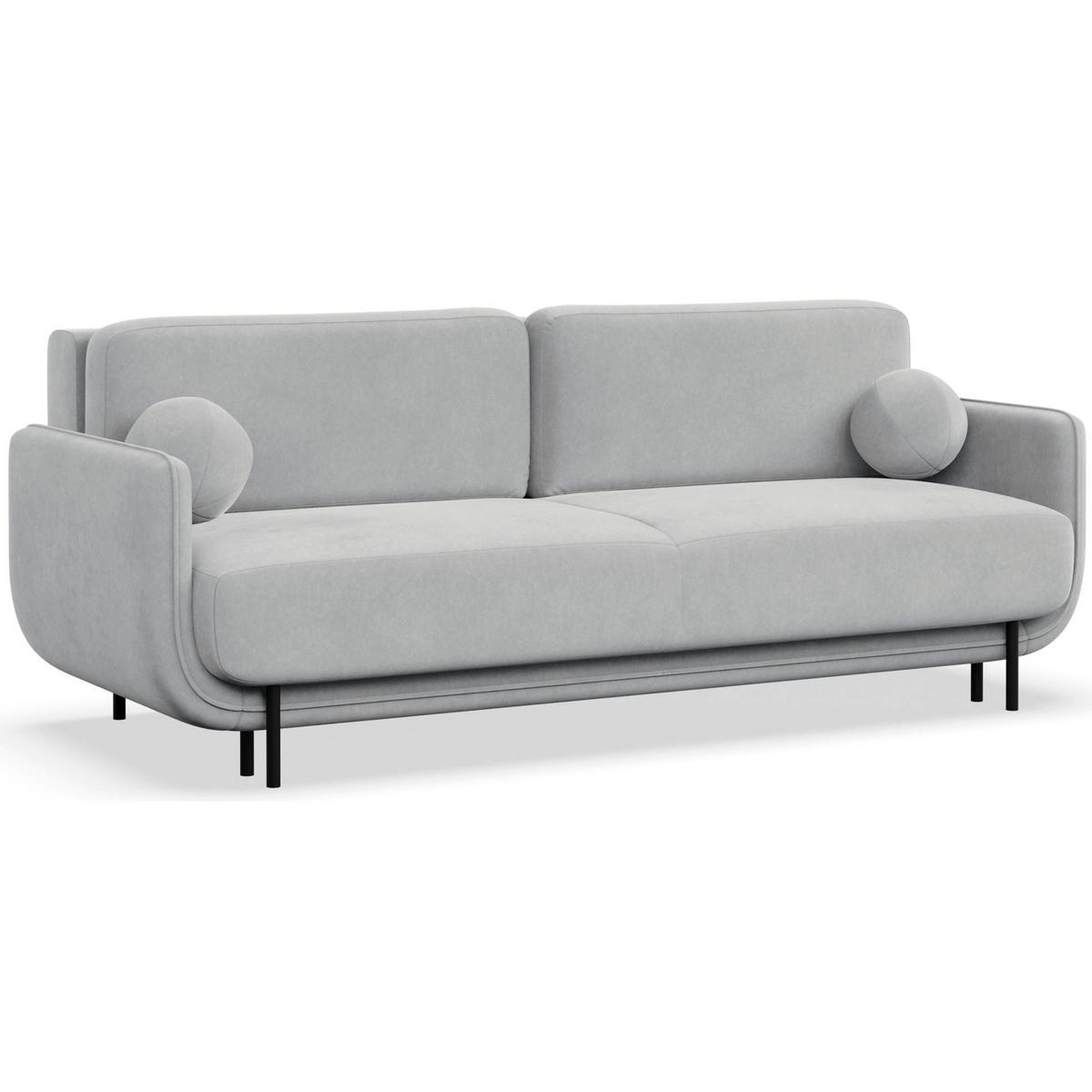 SCHLAFSOFA Ovals Hellgrau - Hellgrau/Schwarz, Textil/Metall (236/95/96cm) - Selsey
