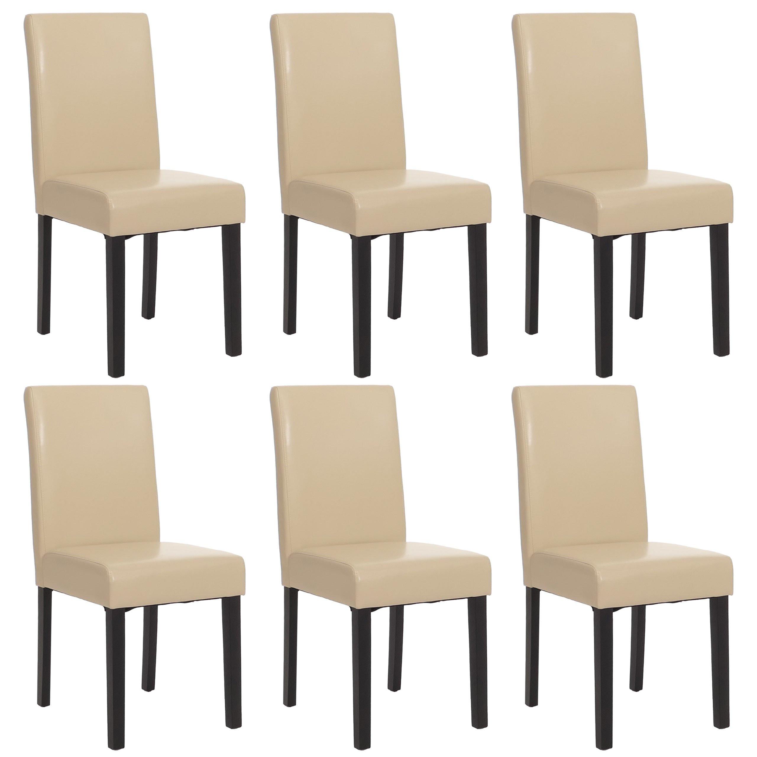 ESSZIMMERSTUHL Beige, Dunkelbraun 6er-Set - Beige/Dunkelbraun, Textil (43/90/56cm) - MCW