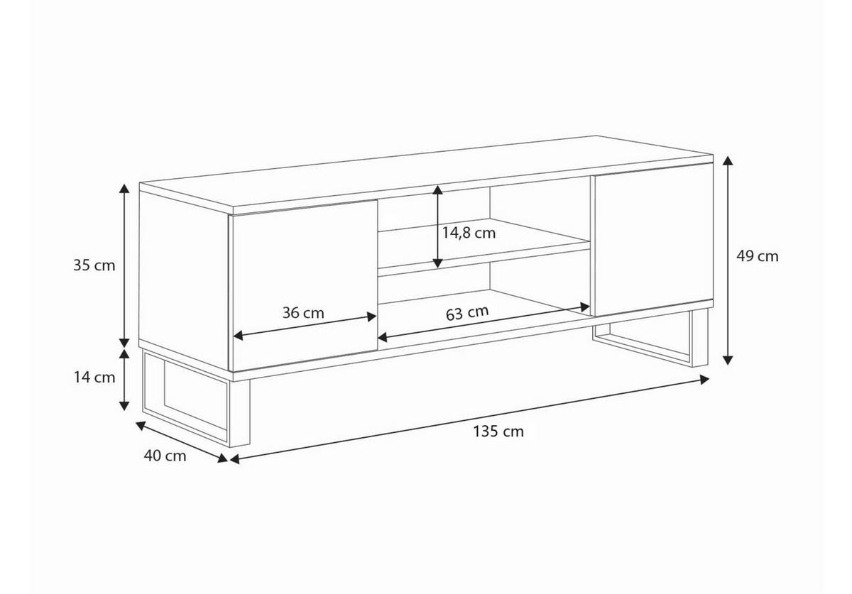 LOWBOARD Focus - Eichefarben, Holzwerkstoff (40/49/135cm) - RAUMHIRSCH FURNITURE