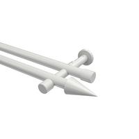 GARDINENSTANGE Prestige Savio 360 cm (geteilt in 2 x 180 cm), 2-läufig (ohne Ringe), 20 mm Ø Weiß - Weiß, Metall (360cm) - INTERDECO