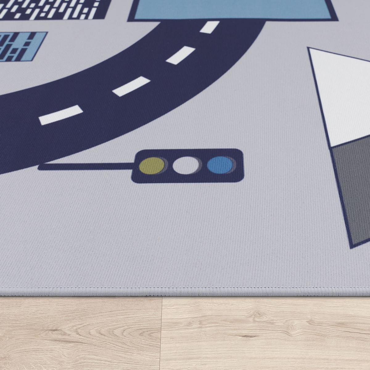 KINDERTEPPICH Waschbar, mit Zahlen‑Hüpfkästchen‑Muster, Grau, 100 x 200 cm - Grau, Textil (200/100cm) - KADIMA DESIGN