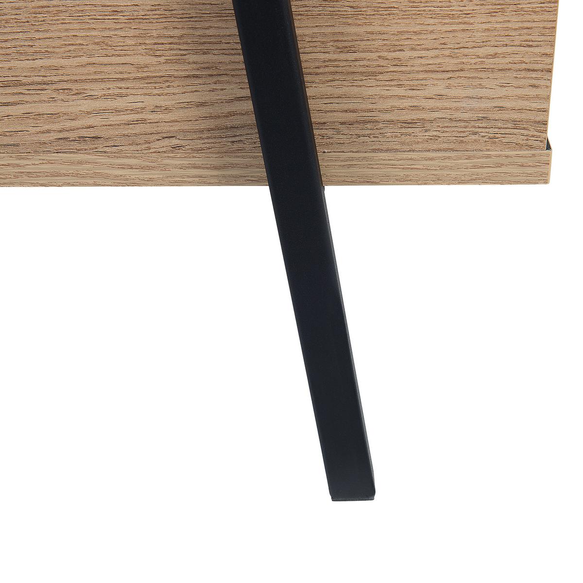COUCHTISCH heller Holzfarbton/Schwarz rechteckig Blackpool - Schwarz/Braun, Holzwerkstoff (107/59/37cm) - Beliani