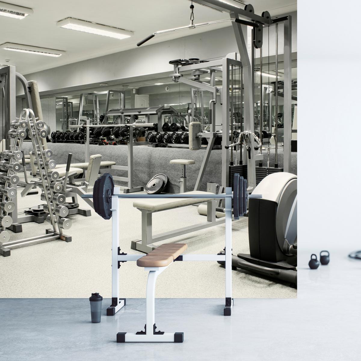 FOTOTAPETE Fitnessstudio Innenraum Equipment Modern Sport 400x280 - Ecru/Creme, Papier (400/280cm) - Muralo