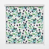 INNENROLLO - Fensterrollo - Rollo - 80x180 cm - Blätter und Pflaumen - Violett, Kunststoff (80/180/0.5cm) - TULUP