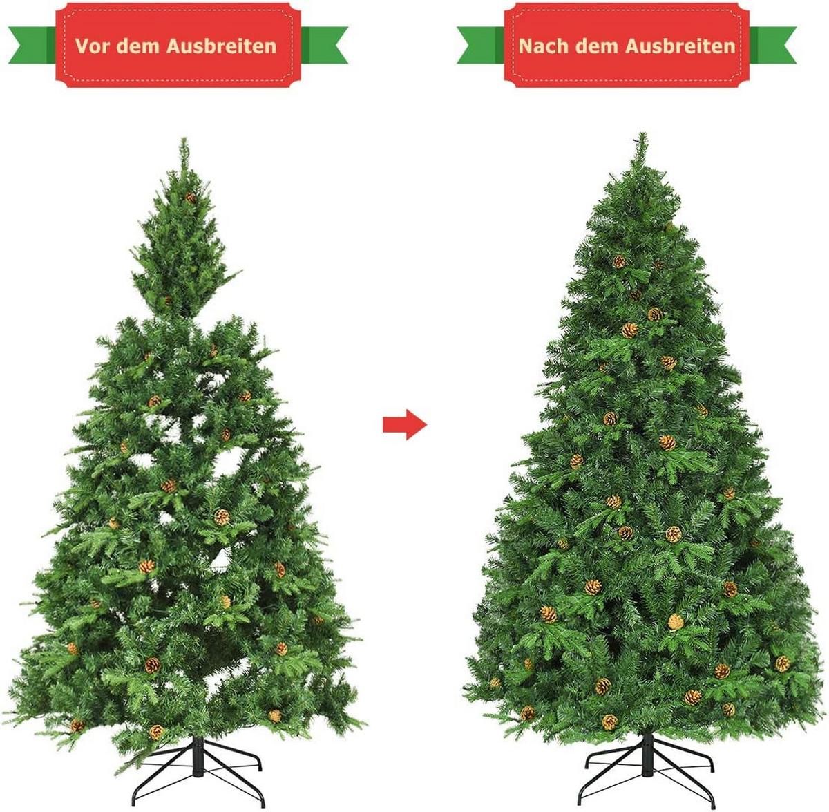WEIHNACHTSBAUM Grün - Grün, Kunststoff (210cm) - COSTWAY