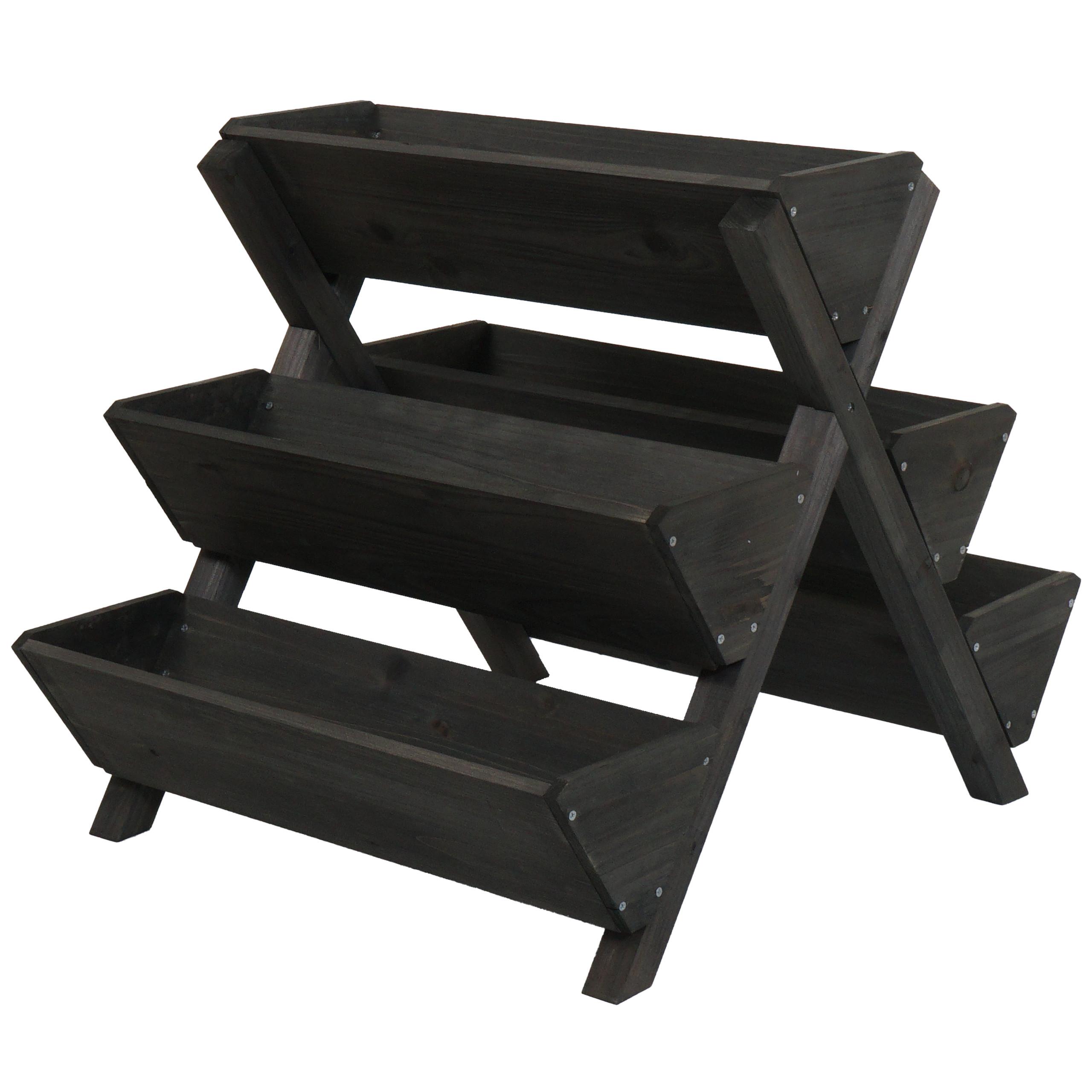 PFLANZTREPPE Anthrazit - Anthrazit, Holz (56/56/70cm) - MCW