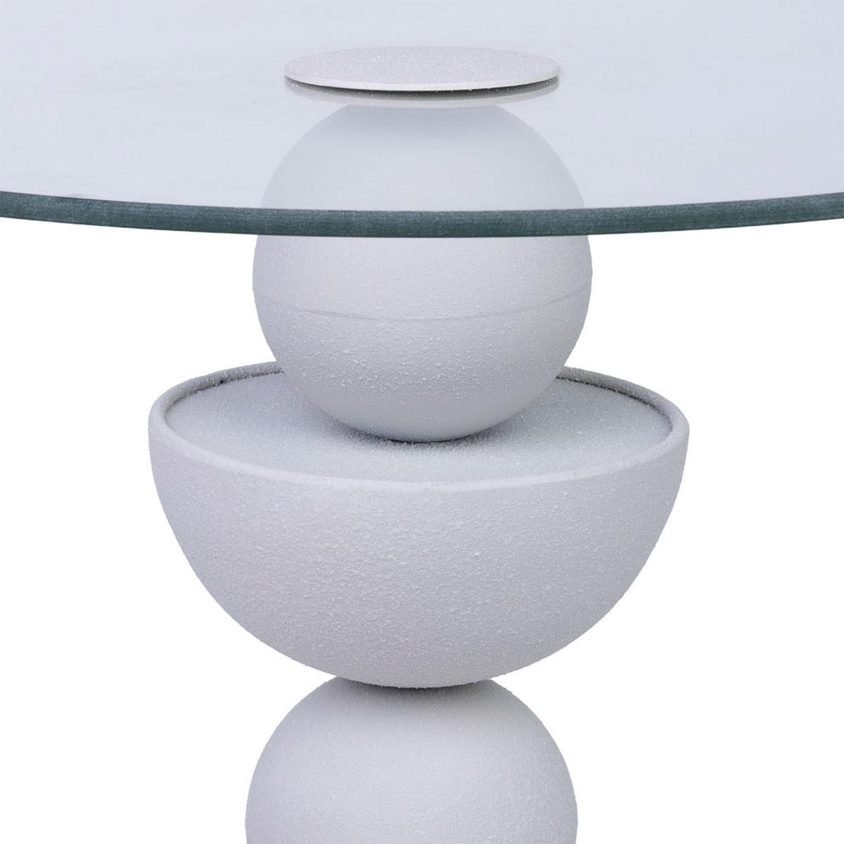TISCH aus Metall und Glas, 45x49cm - Weiß, Metall (45/45/49cm) - Wanderlust