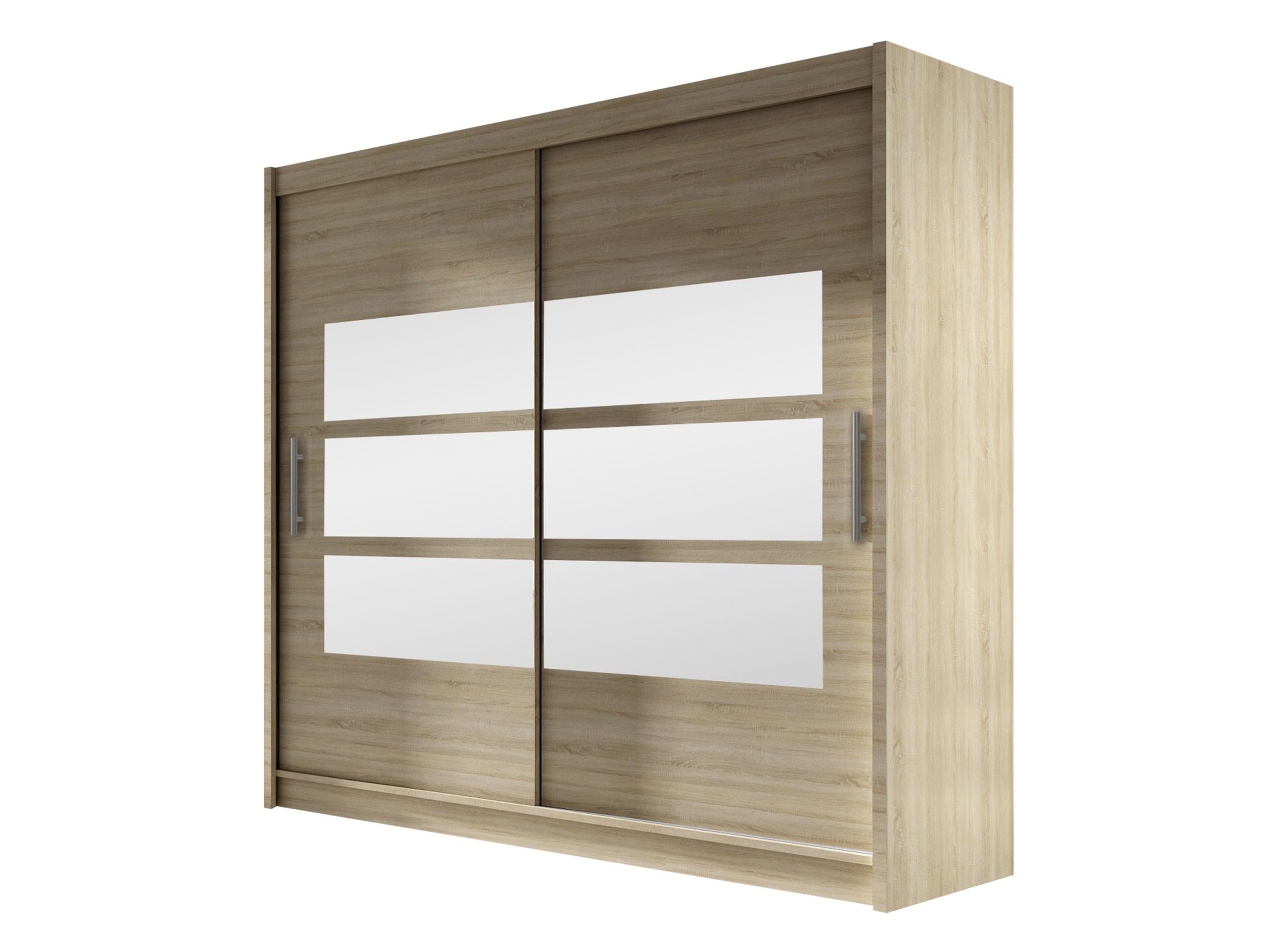 KLEIDERSCHRANK London III 180 - Silberfarben/Sonoma Eiche, Holzwerkstoff/Kunststoff (180/215/58cm) - MIRJAN24