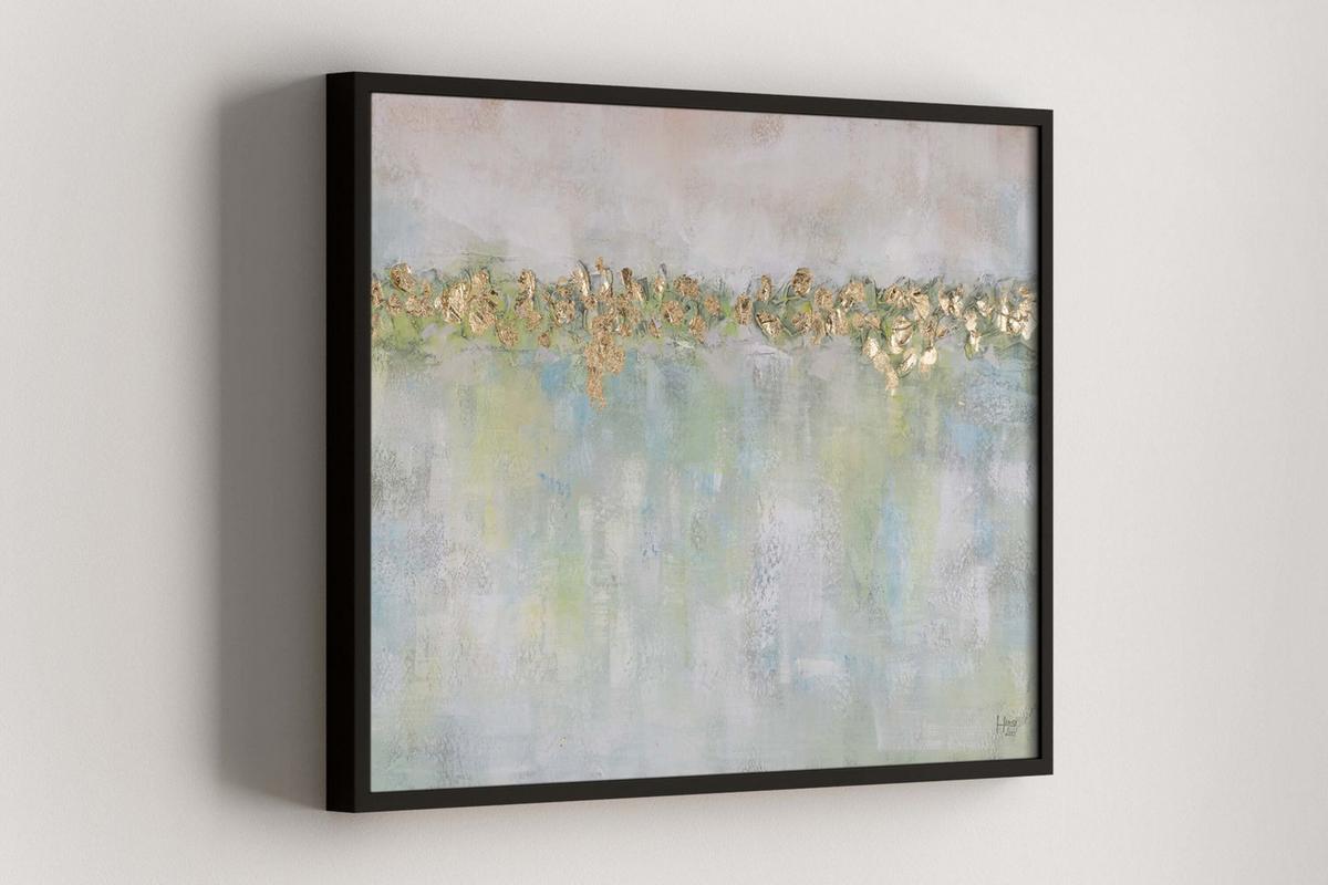 ACRYLBILD HANDGEMALT 100/75 cm - Türkis/Beige, Holz/Textil (100/75cm) - KUNSTLOFT