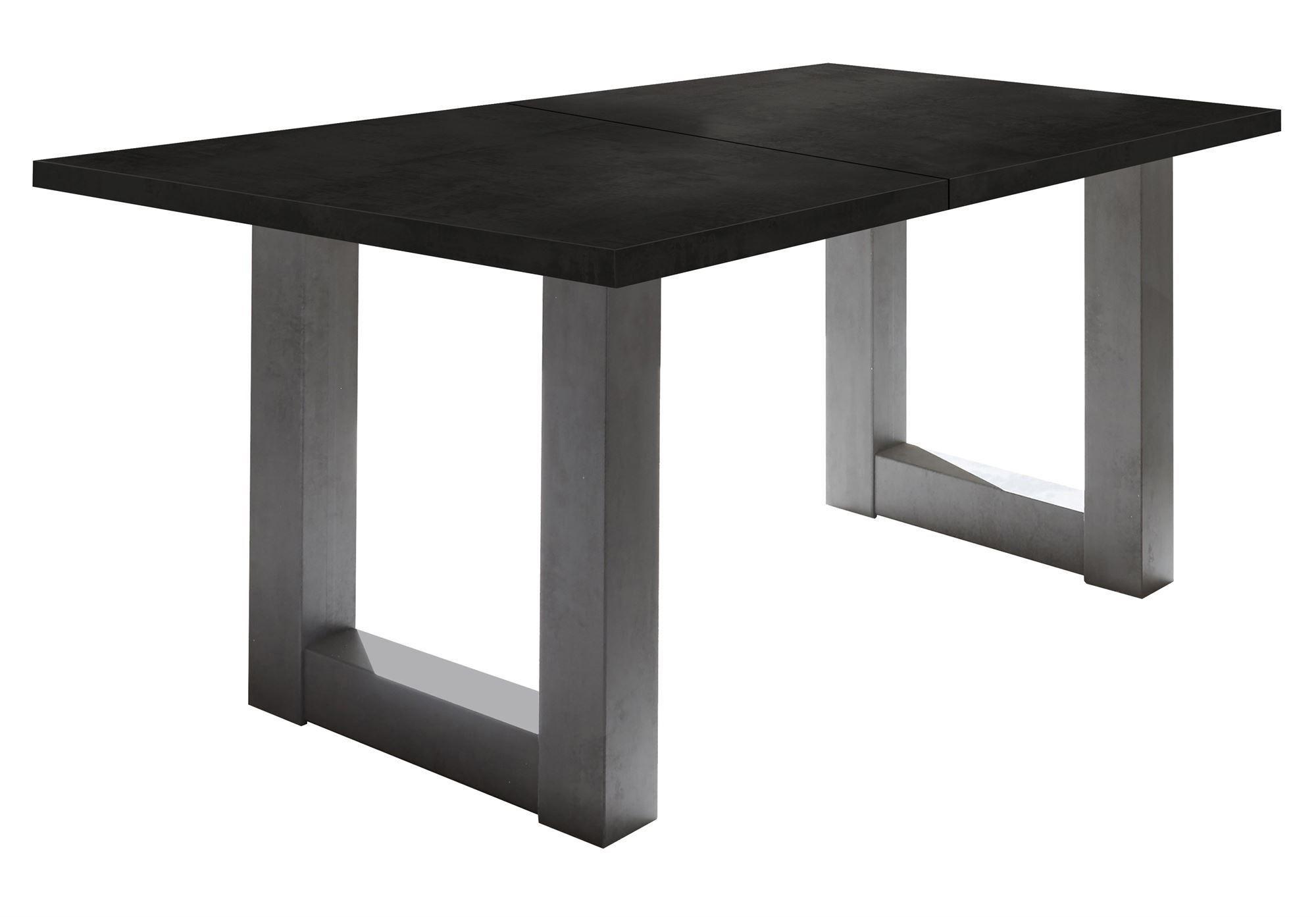 ESSTISCH ausziehbar Eila 3 140 x 90 x 75 Esszimmertisch Graphit/Schwarzstahl - Schwarz, Holz (140/90/75cm) - 58aufmkessel