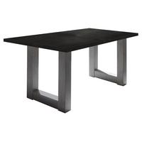 ESSTISCH ausziehbar Eila 3 140 x 90 x 75 Esszimmertisch Graphit/Schwarzstahl - Schwarz, Holz (140/90/75cm) - 58aufmkessel