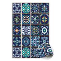 VINYL TEPPICH 100x150 cm Portugiesische Fliesen - Blau, Kunststoff (100/150cm) - TULUP