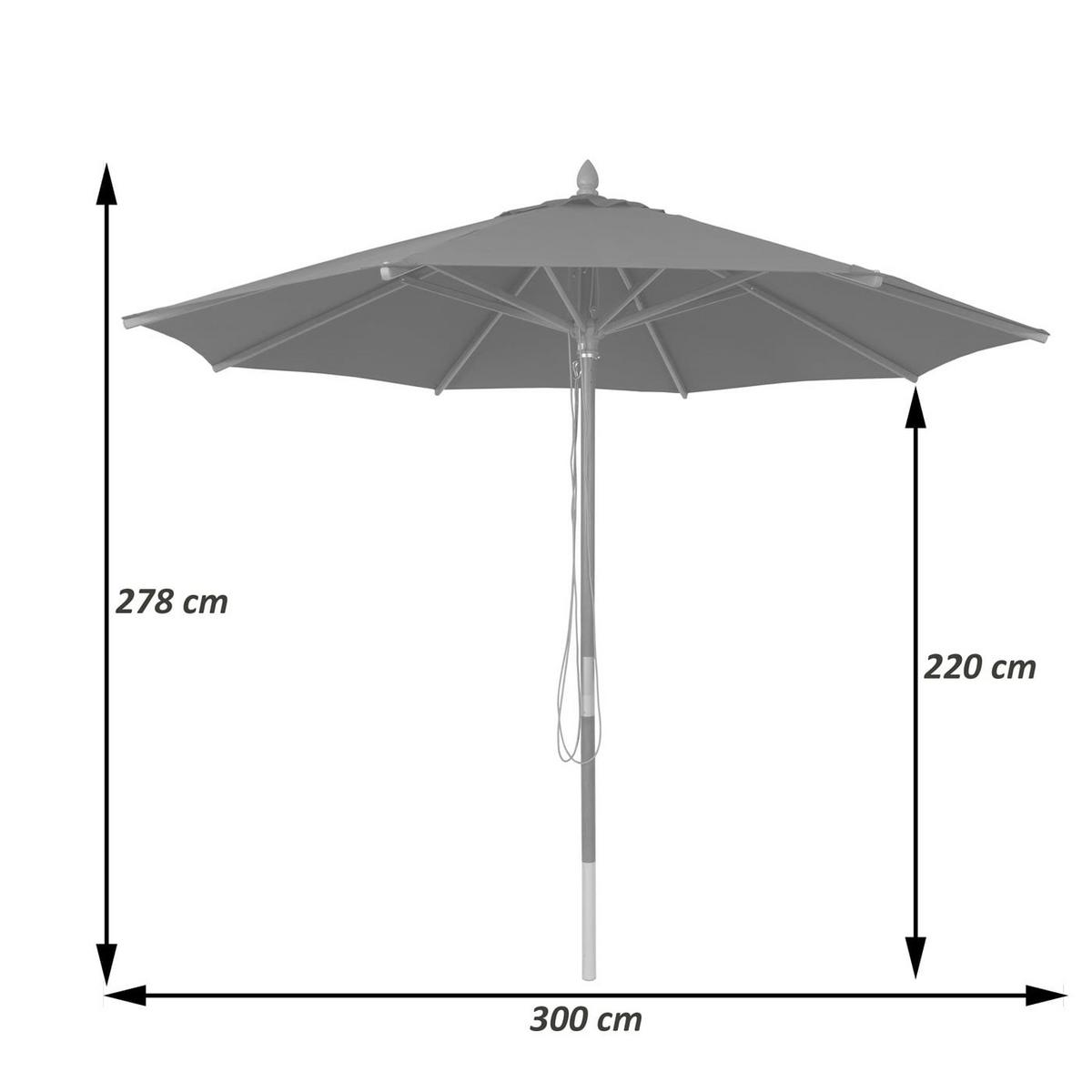 SONNENSCHIRM C57B Dunkelgrün - Dunkelgrün, Holz (300/300cm) - MCW