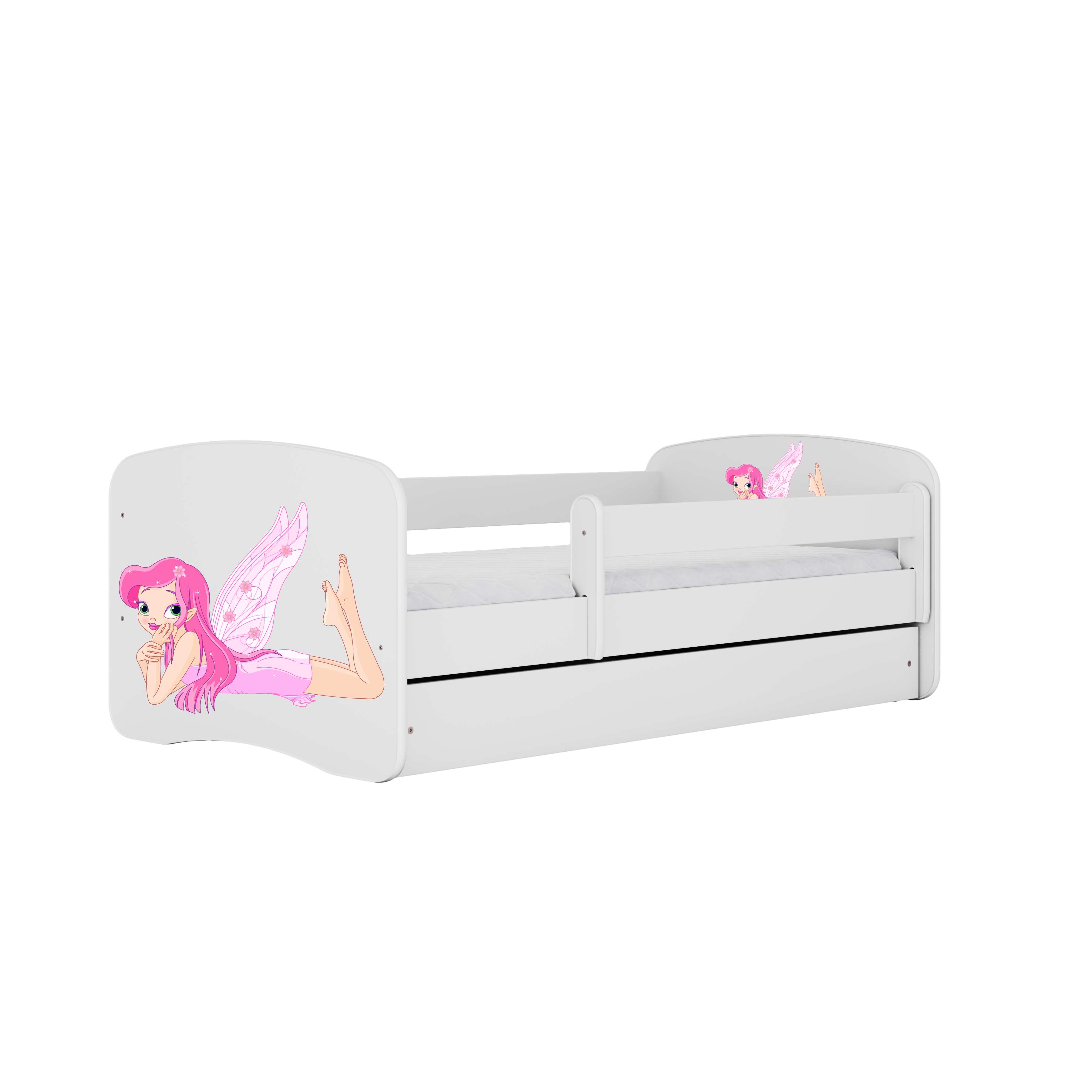 KINDERBETT Fee mit Flügeln mit Schublade 140/70 80/61/144 - Weiß, Holzwerkstoff (70/140cm) - RAUMHIRSCH FURNITURE