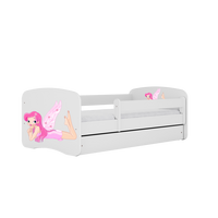 KINDERBETT Fee mit Flügeln mit Schublade 140/70 80/61/144 - Weiß, Holzwerkstoff (70/140cm) - RAUMHIRSCH FURNITURE