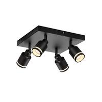 DECKENSTRAHLER Lippstadt 4-flammig 25/25/15.7 cm - Schwarz, Metall (25/25/15.7cm) - Nettlife