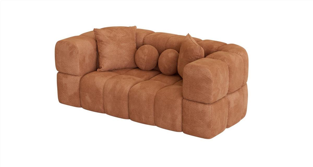SOFA 2-sitzer Vega - Rotbraun, Holzwerkstoff/Textil (200/77/103cm) - Fun Möbel