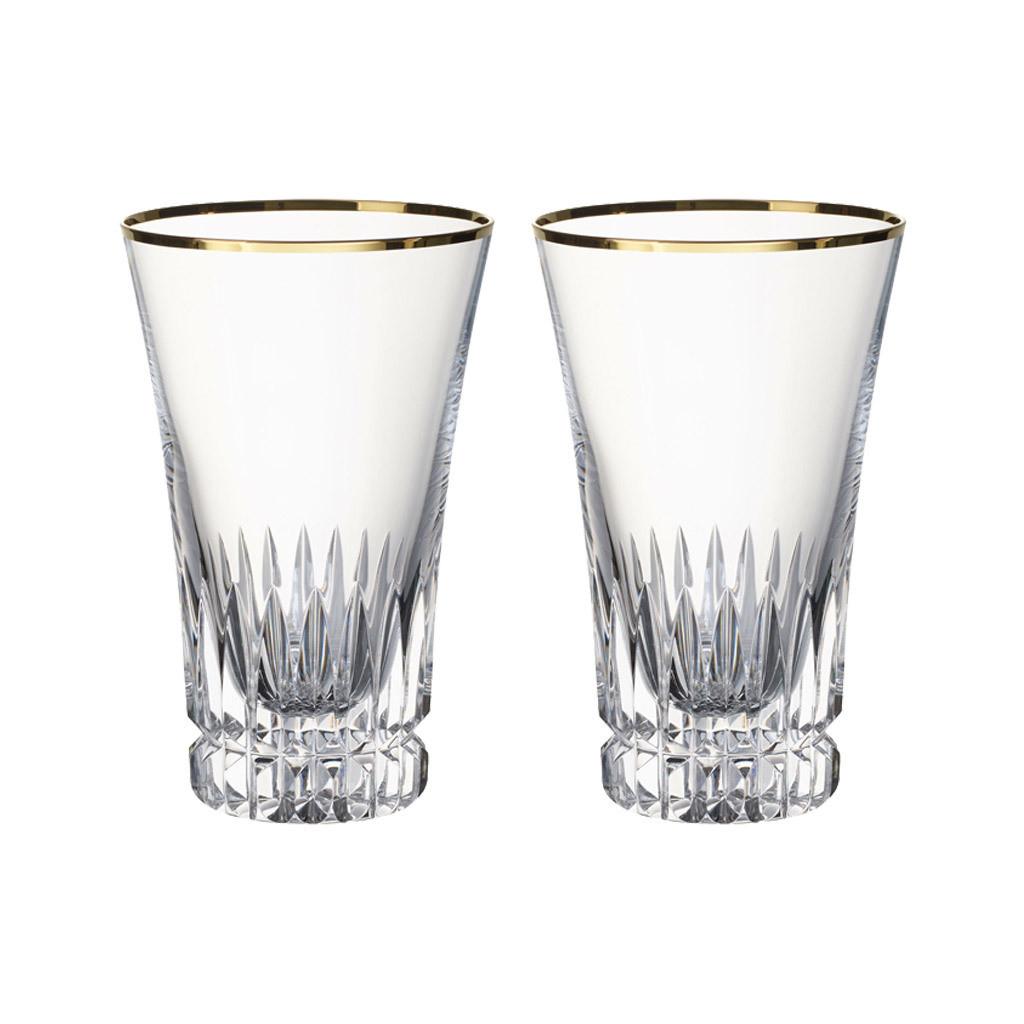 LONGDRINKGLÄSER Grand Royal Gold transparent-gold 300 ml 2er Set - Transparent/Goldfarben, Glas (0.3L) - Villeroy & Boch