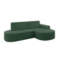 ECKSOFA mit Schlaffunktion und Bettkasten Ottomane Rechts MARI-L1-S - 283x167x73 cm Grün Cord - Waldgrün/Schwarz, Holzwerkstoff/Kunststoff (167/283cm) - ALTDECOR