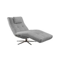 RELAXLIEGE LETICIA Grau Flachgewebe Relaxfunktion, Drehbar (360°) - Schwarz/Grau, Textil/Metall (82/115/156cm) - KAWOLA