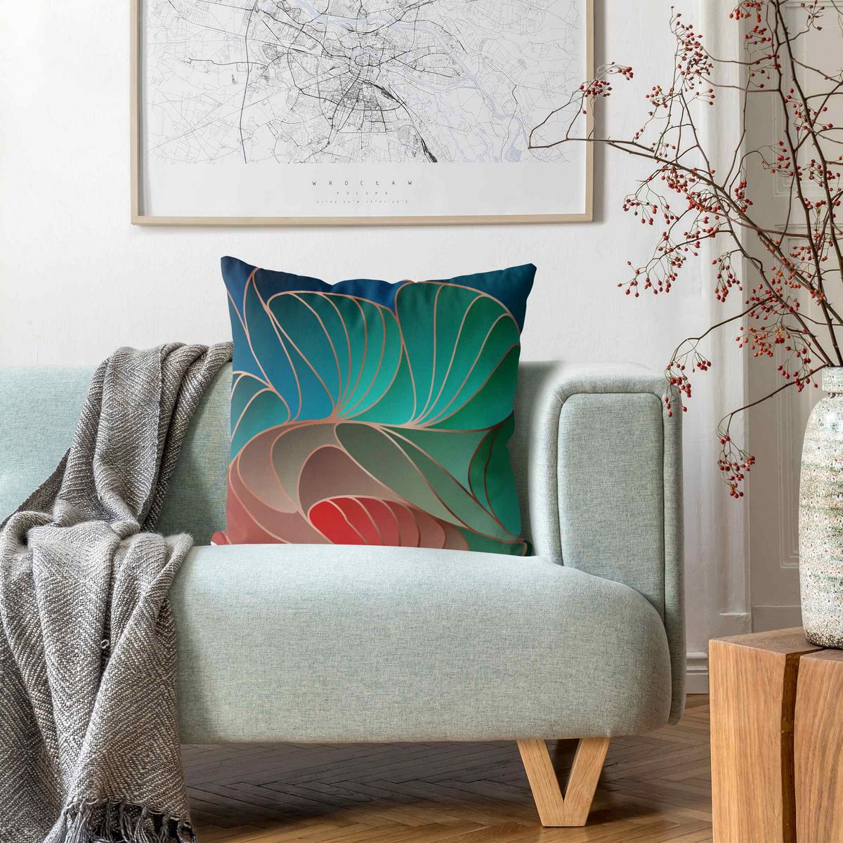 KISSENBEZUG Farbenfrohes Art Deco 40/40 cm - Grün, Textil (40/40cm) - Bilderwelten