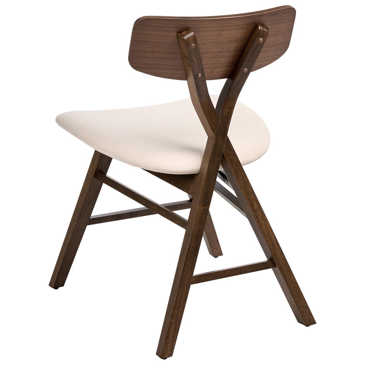 ESSZIMMERSTUHL 2er-Set Holz Braun/Cremeweiß Leland - Weiß, Holz (52/78/57cm) - Beliani