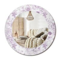 SPIEGEL Rund Ø 50 cm mit Aufdruck - Violett, Glas (50/50/0.4cm) - Wallfluent