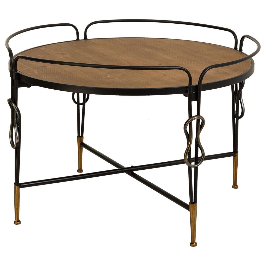 TISCH aus Metall und Holz, schwarz, 78x53cm - Schwarz, Holz (78/78/53cm) - Wanderlust