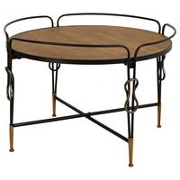 TISCH aus Metall und Holz, schwarz, 78x53cm - Schwarz, Holz (78/78/53cm) - Wanderlust