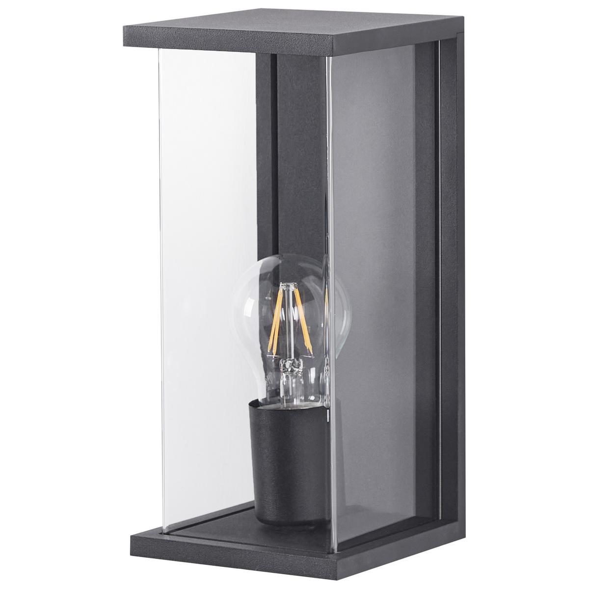 AUSSENWANDLEUCHTE Schwarz Wakal - Schwarz, Metall (12/26/13cm) - Beliani