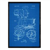 POSTER Patente Industrielle Mixer A3 Rahmenlos - Blau, Papier (29.7/5/42cm) - Nacnic
