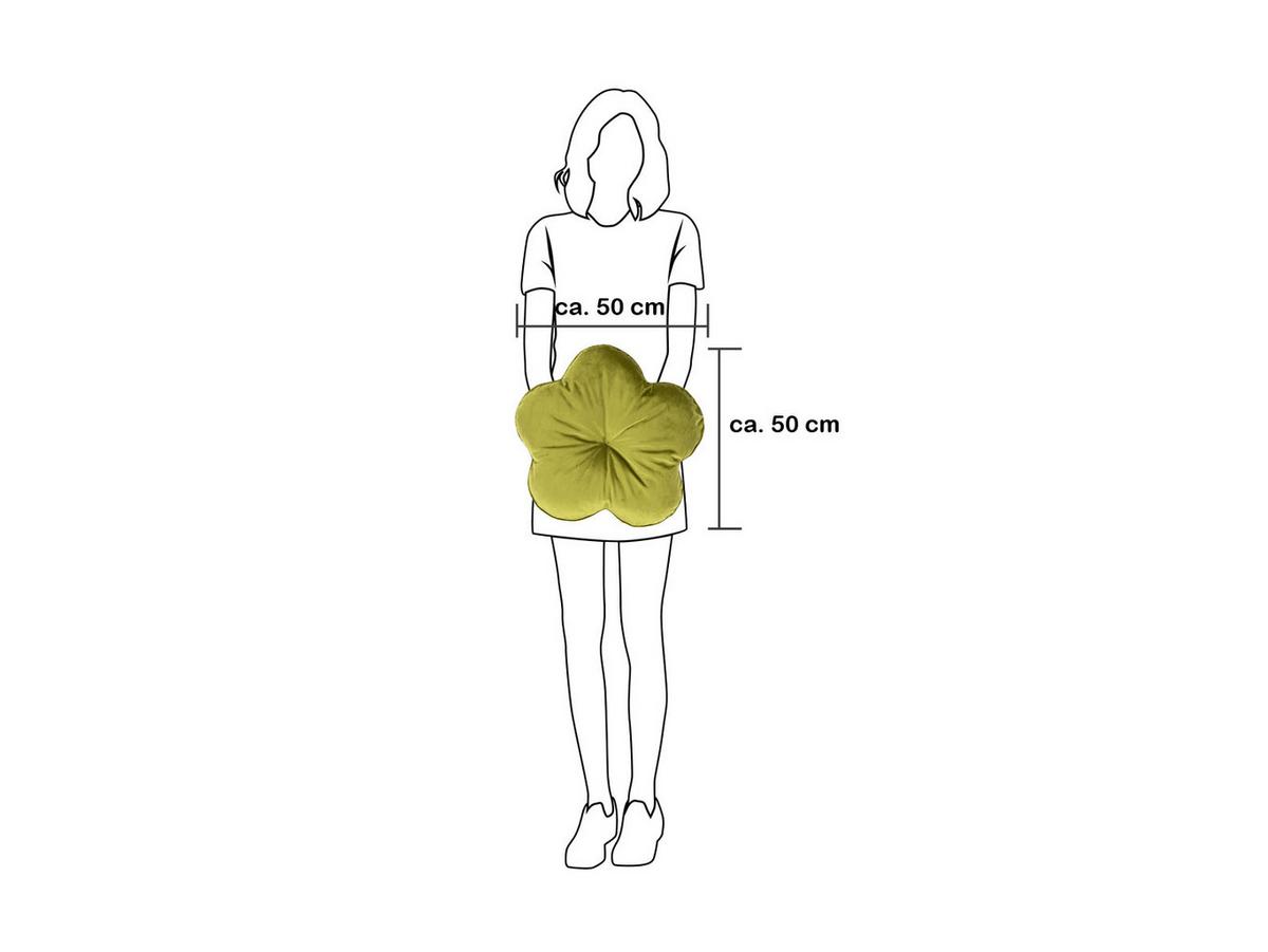 KISSEN-BLUME Samt&Sonders mai-grün 50 cm Ø - Olivgrün/Grün, Textil (50cm) - beties Heimtextil